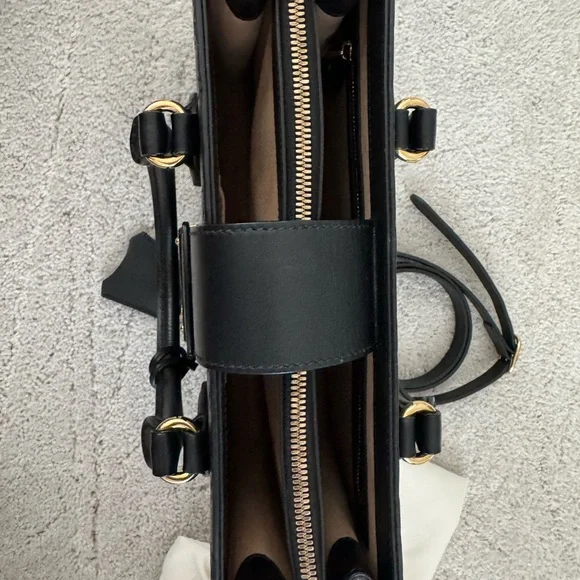 Gucci Black Embossed Leather Satchel with Gold Hardware - Picture 2 of 15